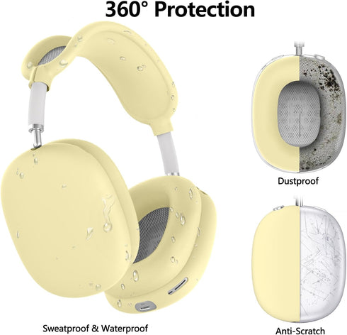 Silicone Case Cover for AirPods Max, Ear Pad Case Cover/Ear Cups Cover/Headband Cover for AirPods Max Headphones, Anti-Scratch Accessories Soft Si...