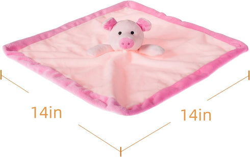 Apricot Lamb Stuffed Animals Security Blanket Pink Pig Infant Nursery Character Blanket Luxury Snuggler Plush (Pink Pig, 14 Inches)...