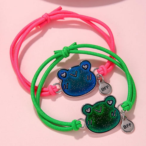 Dinosaur Frog Turtle Dragon Color Changing Mood Bracelet Set for Women Emotion Feeling Temperature Sensing Wrap Bracelet with Card Friendship Jewe...