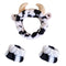 3 PCS Spa Headband Cow Print Ears for Face Washing, Cute Cow Plush Wash Face Elastic Headbands Women Girls Makeup Skincare Bath Head Wrap Kids Cos...