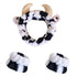 3 PCS Spa Headband Cow Print Ears for Face Washing, Cute Cow Plush Wash Face Elastic Headbands Women Girls Makeup Skincare Bath Head Wrap Kids Cos...