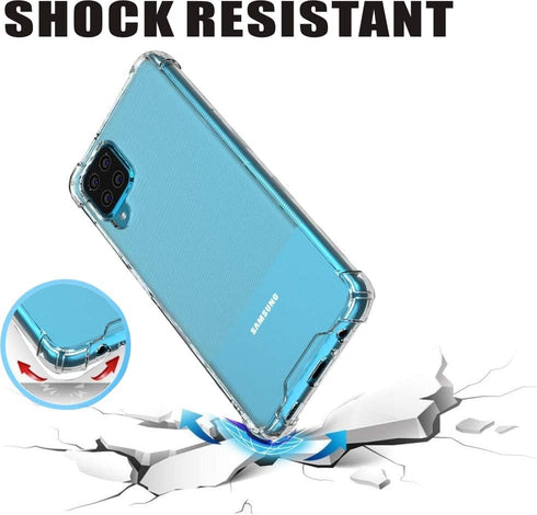 Folmeikat Samsung Galaxy A12 Phone Case, Clear Transparent Reinforced Corners TPU Shock-Absorption Flexible Cell Phone Cover for Samsung A12 6.5"(...