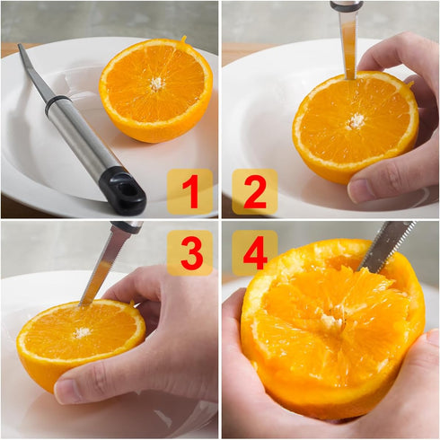 Grapefruit Spoons and Grapefruit Knife, 4pcs Stainless Steel Grapefruit Spoon and 1pcs Curved Knife with Serrated Edge,Grapefruit Utensils Set for...