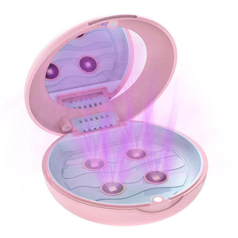 Retainer Case Orthodontic Dental Case, UVC Disinfectant Aligner Case with Vent Holes Mirror, UV Light Denture Box Slim, Retainer Holder Box for Mo...