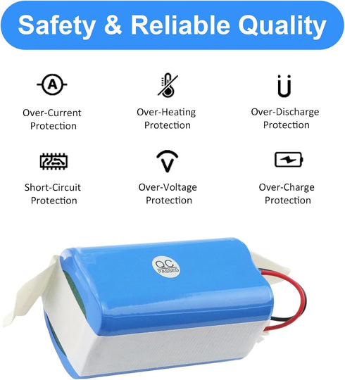 MULS 2600mAh Battery Replacement for Tikom L9000 L8000 G8000 Robot Vacuum Cleaner Yeedi K600 K650 K680 K700 Vacuum 14.4V...