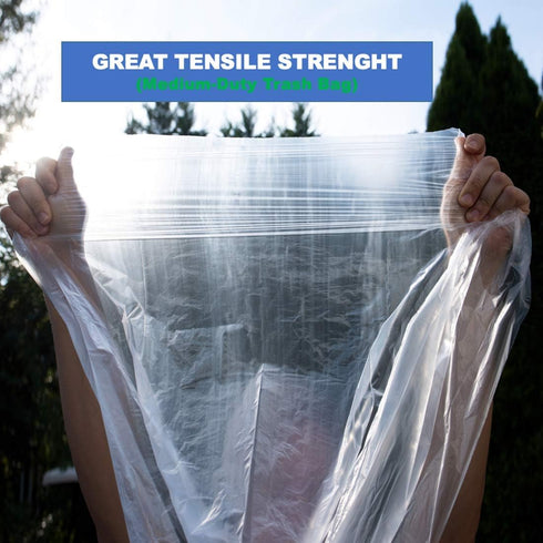 8 Gallon Medium Trash Bags 30 Liter Clear Garbage Bags Kitchen Trash Bags Plastic Wastebasket Trash Can Liners 6 gallon 7 Gallon for Home Office B...