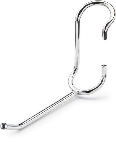 Shelf Pole Hooks | 5-Pack 4" All-Purpose Hooks | Chrome | Heavy-Duty Snap-On for 1" Metro, Wire, or Metal Shelving | Ideal for Garage, Kitchen & W...