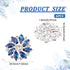 FINGERINSPIRE 6PCS 26.5MM Flower Brass Rhinestone Shank Buttons Montana Blue Color Sew On Buttons with 1-Hole and Flat Back, Fashion Claw Rhinesto...