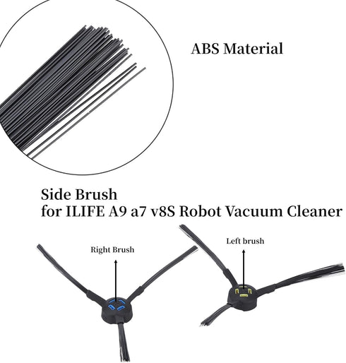 AUNMAS 2PCS Side Brush Accessory for ILIFE a7 v8S Robot Vacuum Cleaner Replacement Vacuum Attachments Floor Care Tools...
