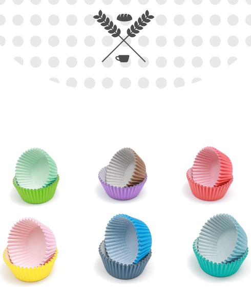qiqee Cupcake Liners Muffin Cupcake Cups 300-Count Food Grade 12 Solid Color Cupcake Papers Baking Cups Cupcake Wrappers...