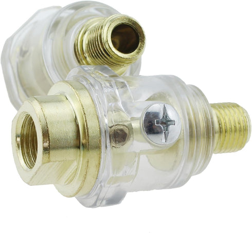 2PCS 1/4 Inch NPT Automatic Mini Lubricator Air Compression Oil Lubricator Suitable for Pneumatic Tool Lubrication...