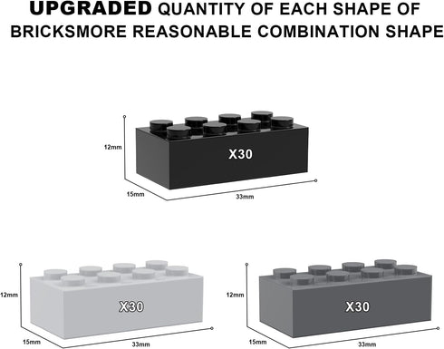 90 Pcs Classic Building Bricks, 2x4 Bulk Bricks, Compatible with Lego Parts and Pieces, Creative Building Block Toys for Boys Girls Ages 6 7 8 9 1...
