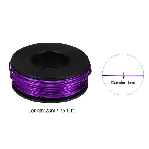 PATIKIL 75.5ft Aluminum Wire, 1pcs Jewelry Wire Aluminum Craft Wire 1mm 18 Gauge Wire Metal for Jewelry Making Beading Crafting Pendants Art, Purp...