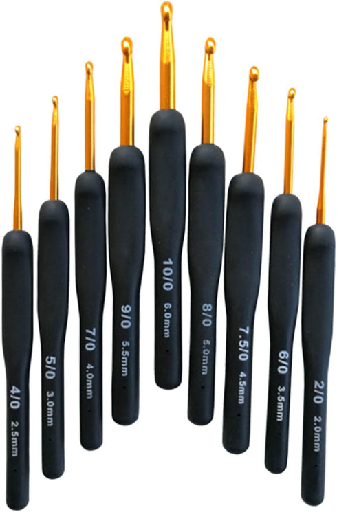 9 Pcs Crochet Hooks Ergonomic Crochet Needles Soft Grip Knitting Needles for Make Scarves Gloves Blankets and Pet Clothes......
