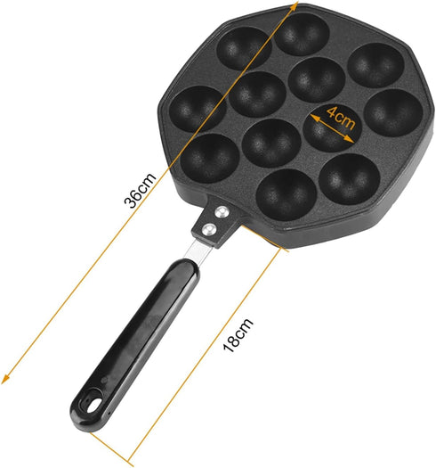 Home 12 Cavity Octopus Grilling Pan, Kitchen Non Stick Pancake Maker, Professional Baking, Suitable for Takoyaki, Round Pancakes, Dessert Cakes...