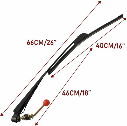 15.7" UTV Manual Windshield Wiper for Polaris Ranger RZR Can Am,Hisun,CFMOTO,Hand Operated Wiper Blades Assembly Instruction Included...