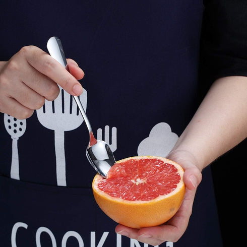 HOMQUEN Grapefruit Spoons 9 Pieces Set, 8 Stainless Steel Grapefruit Spoon and 1 Grapefruit Knife with Titanium Plating, Grapefruit Utensil Set, S...