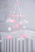 Crib Mobile, Hanging Toys, Nursery Decor for Girls White and Pink Room Decorations, Clouds, Moons and Stars Safe, Non-Toxic, Crib Mobile for Newbo...