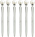 6 Pieces False Pearl Decoration Twist Metal Ballpoint Pen Ball Pen 1.0 MM Black Ink...