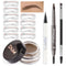 evpct Eyebrow Stamp Pencil Kit for Eyebrows, Makeup Brow Stamp Trio Kit with Waterproof Eyebrow Pencil, Eyeliner, Eyebrow Pomade, 10 Eyebrow Stenc...