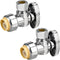 1/2/5/10/20pcs Stop Valves, 1/2" × 3/8" Angle Stop Valve, 1/2" PTC Input, 3/8" OD Compression Output, Push to Connect, 1/4 Turn, Chrome Plated Bra...