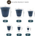 The HC Companies 8 Inch Eclipse Round Planter with Saucer - Indoor Outdoor Plant Pot for Flowers, Vegetables, and Herbs, Slate Blue...