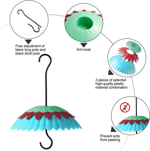 Baffle for Bird Feeder,Bird Feeder Cover Dome Weather Guard Protect Hummingbird Feeder Keep Nectar Pure, Shade Hanging Feeders from Rain/Sun/Snow/...
