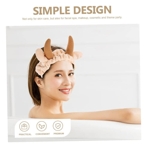 2 Pcs Animal Face Wash and Hair Bundle Girls Hijab Spa Hair Band Skin Care Headband Cow Headband Spa Headband Puffy Spa Hairband Women Headband Sk...