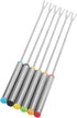Fondue Sticks 6pcs Stainless Steel Smores Sticks with Heat Resistant Handle for Cheese Meat Chocolate Dessert Roast...