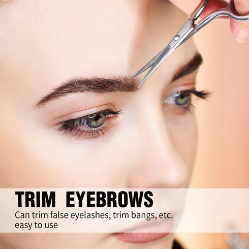 Eyebrow Scissors, Small Scissors for Hair, Eyebrows, Nose Hair, Beard, Eyelashes, Cuticle. Stainless Steel Fine Straight Tip Nose Hair Scissors -A...