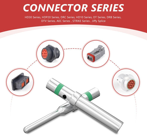 Newdeli 30 Pairs Deutsch DT Connectors Size 16 Solid Contacts, 0460-215-16141 Male Pins / 0462-209-16141 Female Sockets, 14-20 AWG Wire Gauge Soli...
