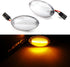 iJDMTOY Clear Lens Amber Full LED Strip Front Fender Side Marker Lights Compatible With 2002-2006 MINI Cooper R50 R52 R53, Replace OEM Amber Indic...