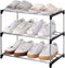 Stackable Small Shoe Rack, Entryway, Hallway and Closet Space Saving Storage and Organization (3-Tier, Black)...