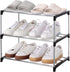 Stackable Small Shoe Rack, Entryway, Hallway and Closet Space Saving Storage and Organization (3-Tier, Black)...