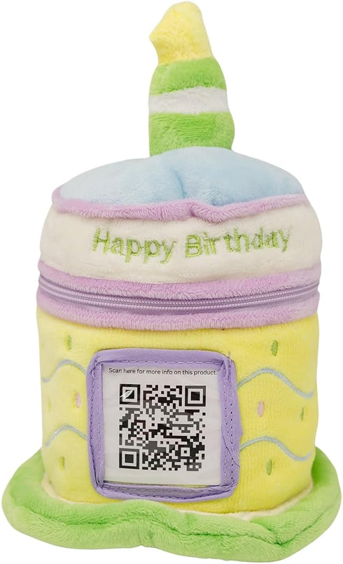 First Birthday Gifts for Girls and Boys: Soft Plush Birthday Cake Toy with 4 Sensory Toys. Embroidered with 'Happy Birthday', Lightweight and Port...