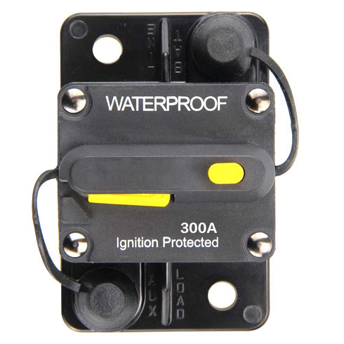 ZOOKOTO 12V-42VDC Waterproof 300A Circuit Breaker with Manual Reset Inline Fuse Inverter Fuse Holder 300amp for Marine Trolling Motors Boat ATV Ma...