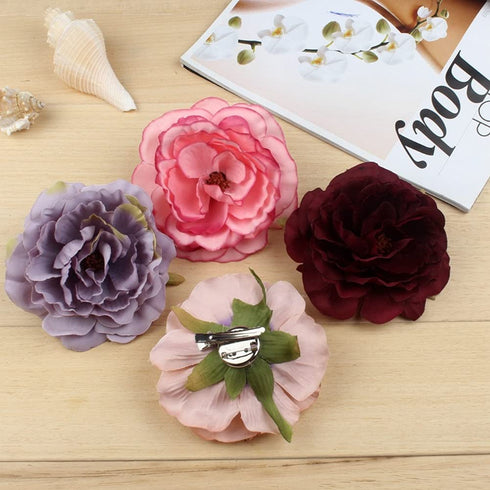 Womens Rose Flower Hair Clip Flower Brooch for Bridal Headpiece,Flamenco Dancer (Camellia 12Pcs)...