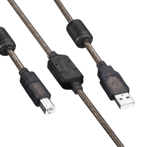 Tan QY Active USB 2.0 Printer Cable 50Ft - A-Male to B-Male High Speed Printer/Scanner/Repeater Cable for HP, Canon, Lexmark, Dell, Samsung etc (5...