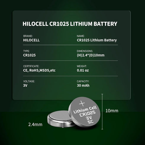 15 Pack CR1025 Lithium 3V Battery, CR 1025 Button Cell Battery...