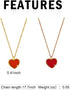 18K Gold Plated Red Heart Necklace Rhinestone Tiny Diamond Pendant Choker Necklaces Small Love Chain Necklace for Women Agate Tone Chain...