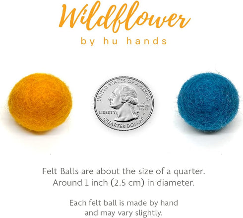 Wildflower by hu hands Weathered Naturals Wool Felt Balls (50) Pom Poms in Neutral Earth Tones for Crafts, Garland, & Decor .8-1 Inch Size | Hand ...