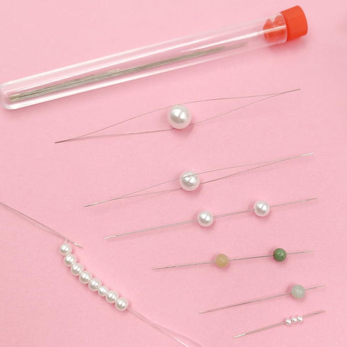 24 PCS Beading Needles for Jewelry Making, AFUNTA 6 Sizes Big Eye Beading Needles Stainless Bead Spinner Needles for Bracelet Necklace Making...