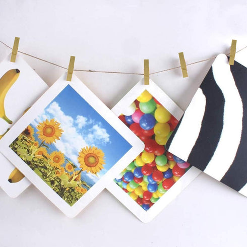 Mini Gold Clothespins - 50pcs Small Natural Wood Clothes Pin with Jute Twine for Photos Display,Gift Wrapping, Hanging Pictures Paper, Clothes Pin...