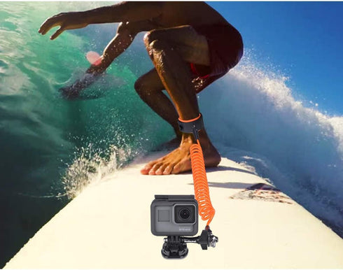 Steel-cored Waterproof Action Camera Anti-Loose Dive Wrist Strap, Diving Surfing Snorkeling Drifting Safety Wire Rope Tether for GoPro Sony Olympu...