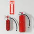 2 Pack Fire Extinguisher Holder and 4 Pieces Fire Extinguisher Sign Sticker, 20lb Fire Extinguisher Wall Hook Mount Bracket for Big and Small Fire...