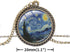 Starry Night Vincent Van Gogh Round Pendant Necklace with 26" Rolo Chain...