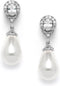 Mariell Pearl Bridal Wedding Drop Earrings with CZ Crystals for Brides, Bridesmaids, Birthday Gift...