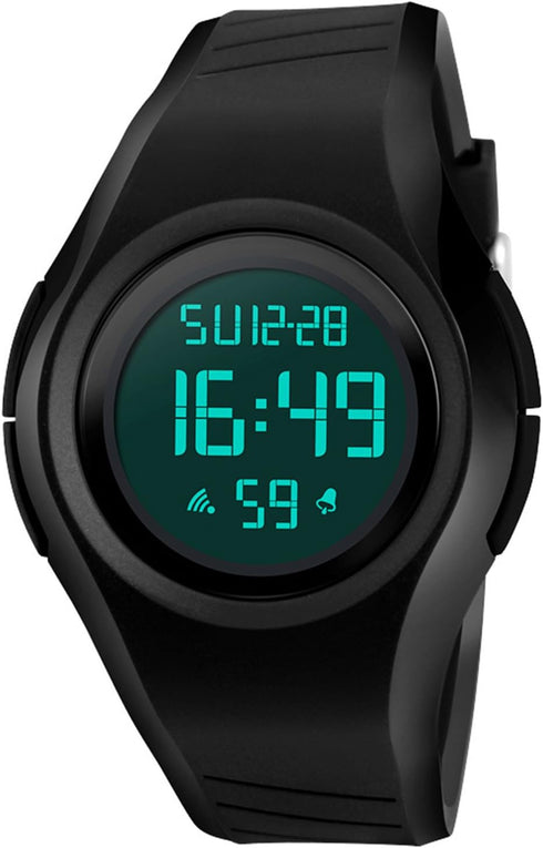 MASTOP Men's Womens Cool Black Resin Strap Digital Sports Watch with Waterproof Stopwatch...