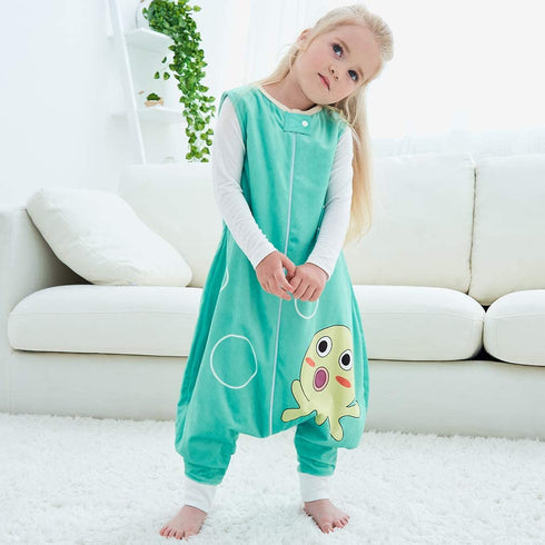 MICHLEY Toddler Sleeping Sack with Feet Newborn Infant Sleeveless Sleeping Bag 2-way Zipper Baby Wearable Blanket for Walkers,Green Octopus,1-3T...