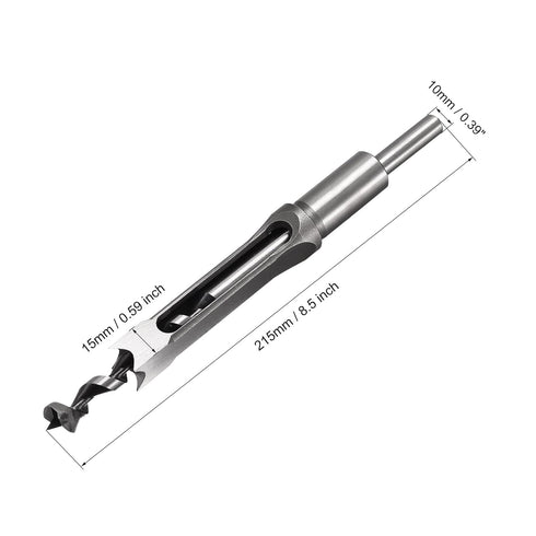 uxcell Square Hole Drill Bits for Wood 15mm x 215mm Mortising Chisel Bit Auger Cutter Tool for Woodworking Carpentry Drilling Tool...